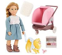 Lori Dolls - Siena’s Puppy Stroller Set - Mini Doll & Dog Set - Pet Stroller & Accessories - 6-inch Doll with Puppy - Playset for Kids - 3 Years +