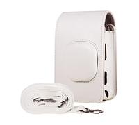 LORIER Compact Instant Camera Bag PU Leather Strap Shoulder Strap Fit For Fujifilm Fit For Fuji Camera bag (Color : Smokey White)