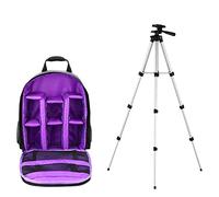 LORIER Multifunctional Camera Backpack Video DSLR Camera Bag Waterproof Outdoor Camera Camera Bag Fit For Nikon Fit For Canon Fit For Sony Camera bag(A-Purple and Tripod)