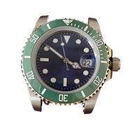 LORIER SUB Watch Automatic Movement 40mm Stainless Steel Case Men's Modification Accessories Blue Dial Luminous Pointer Ceramic Bezel Watch case (Color : 8)