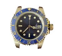 LORIER SUB Watch Automatic Movement 40mm Stainless Steel Case Men's Modification Accessories Blue Dial Luminous Pointer Ceramic Bezel Watch case (Color : 5)