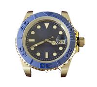 LORIER SUB Watch Automatic Movement 40mm Stainless Steel Case Men's Modification Accessories Blue Dial Luminous Pointer Ceramic Bezel Watch case (Color : 3)