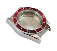 LORIER Watch Case Accessories 41mm Sapphire Suitable Compatible with ETA2824 Mechanical Movement 316L Brushed Stainless Steel Case Watch case (Color : Rosso)