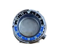 LORIER Watch Case Stainless Steel 45mm Assembly NH35 Automatic Movement Ceramic Ring Mineral Glass Waterproof 5ATM Watch case (Color : One Size)