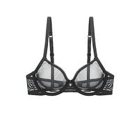 LoRier Women’s Sexy Lace Bralette Bra Underwire Non Padded Soft Cup Full Coverage See Through Bra omfortable Everyday Bra Naughty Underwear for BedroomMesh Sheer Bras Black