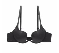 LoRier Women's Deep U Plunge Bra Push Up Low Cut Underwire Multiway Bra Comfort Sexy Dress Bra Black