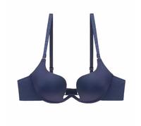LoRier Women's Deep U Plunge Bra Push Up Low Cut Underwire Multiway Bra Comfort Sexy Dress Bra Navy Blue