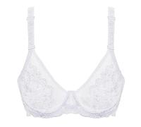 LoRier Women's Sexy Lace Bra See-Through Bralette Non Padded Unlined Bra Underwire Good Support Bra for Women Comfortable Everyday Naughty Underwear for Bedroom Sheer Bras Cloudy White 40A