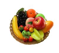 Lorigun 12 Kinds Of Artificial Fruits Pack, 12 Different Fruits In One Set, Fake Fruits For Home Decor, Simulation Fruit Set, Party Chirstmas Decortion, Fruit Modle For Photoshoot Total 16 Pcs