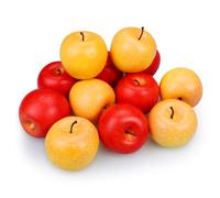 Lorigun 12 Pcs Artificial Apples, Fake Fruits Faux Apples for Home Decoration Christmas Party Lifelike Apple for Crafts, Fake Fruits for Kitchen Display Photography Prop, 6 Red+6 Yellow