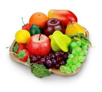 Lorigun 13 Pcs Fake Fruit, Artificial Fruits for Decoration Realistic Faux Fruits Table Centerpieces, Plastic Fruit for Decor Home Kitchen Fake Apples Oranges Grapes Lemons