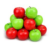 Lorigun 20 Pcs Fake Apples, Artificial Fruits Faux Red Apples for Home Decoration Christmas Party Lifelike Apple for Crafts, Fake Fruits for Kitchen Display Photography Prop, 10 Red+10 Green