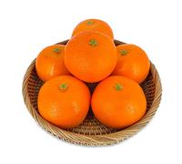 Lorigun 6 Pcs Arificial Oranges Lifelike Tangerines Fake Fruits Home Decorations Kitchen Table Display