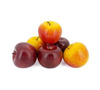 Lorigun 6 Pcs Artificial Apples, Fake Fruits Apples for Decoration Realistic, Artificial Fruits Lifelike Red Apples Faux Fruits for Kitchen Display Prop Fruits