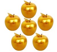 Lorigun 6 Pcs Golden Apples Artificial Golden Fruit Crafts Gold Apples for Home Decoration Christmas Décor