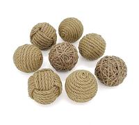 Lorigun Decorative Balls for Centerpiece Bowls, Orbs Decorative Dough Bowl Fillers for Home Decor, Jute Rope Spheres Decorative Farmehouse, Vase Filler Balls 8 Pcs