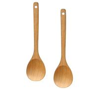 LorisArm Wooden Cooking Spoon 2PC, Large 12" Solid Wood Serving Spoons Set for Mixing Stirring, Maple Wood Nonstick Kitchen Utensils Tableware Ladle Scoop.
