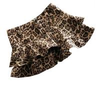 LORISMAI Leopard Print High-Waisted Mini Dress Short Length Fashion Slimming Skirt for Women Korean Style Spring Season,Leopard Print,L