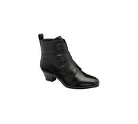 Lotus Women's 'Lorissa' Leather Zip-Up Ankle Boots in Black | Size: 7 Lotus Black 7