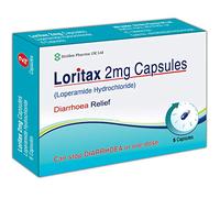 Loritax Diarrhoea Relief 2mg Capsules | Loperamide Hydrochloride | 6 Capsules per Pack | Pack of 4 | Fast Acting Symptomatic Relief for Acute Diarrhoea