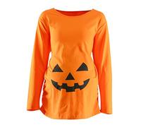 Lorjoy Women's Maternity Funny Halloween Pregnancy Cute Long Sleeve Pregnant T Shirts - Orange - XX-Large