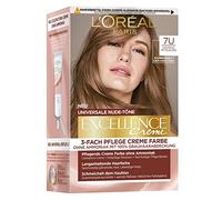 L'Or閍l Paris Permanent Hair Colour for Any Skin Tone, Ammonia Colouration, Universal Nude Tones with Full Grey Coverage, Excellence Cream, Number 7U Medium Blonde (Blonde) 1 Piece