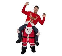 Lormaka Christmas Santa Claus Costume Shoulder Carry Ride On Me Mascot Costume Fun Dress, Red, Large