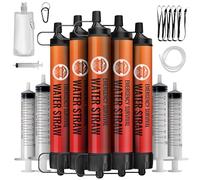 Lormandy Straw Water Filter, Personal Emergency Water Filtration System, Water Purifier, Outdoor Emergency Survival Gear and Equipment for Hiking Camping Accessories Travel Fishing Preparedness (5PCS)