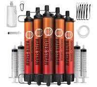 Lormandy Straw Water Filter, Personal Emergency Water Filtration System, Water Purifier, Outdoor Emergency Survival Gear and Equipment for Hiking Camping Accessories Travel Fishing Preparedness (5PCS)