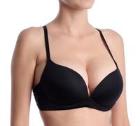 LORMAR Desiderio-Pushup Women's Wireless Bra with Cups Black