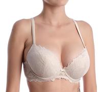 LORMAR Women's Underwire Push-up Bra Softy-Balconette Cream
