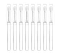 LORMAY Silicone Lip Brushes with Transparent Handles and Caps. Perfect Tools for Applying Cream Lip Mask, Eyeshadow, and Lipstick (8pcs, White)
