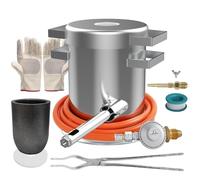 lormuzi 6kg Propane Melting Furnace Deluxe Kit 1400°C/2552°F Quickly Melt Aluminium in 15 Minutes Made of Stainless Steel for Scrap Metal Recycle Melting Copper Aluminum Includes Crucible and Tongs