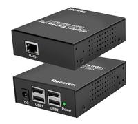 LornCeng USB Over IP Extender Up to 492FT(150m), 4-Port USB Hub Over Ethernet Cat6/Cat5a/Cat7, Plug & Play, No Driver, via Gigabit LAN