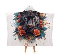 Lorolivier Black Panther Gifts Wearable Cloak Hooded Blanket Soft Arctic Velvet Cute Warm Fluffy Christmas Birthday for Women Kids Flannel Hooded Xmas Snuggle Blanket,40"x50"