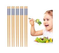 LOROTOCO 7 Inch Short Bamboo Chopsticks for Kids 5 Pairs Reusable Wooden Natural Chopsticks Training for Beginners