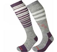 Lorpen Womens Merino 2 Pack Ski Socks: Grey/Plum: M Size: M, Colour: G