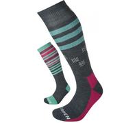 Lorpen Womens Merino 2 Pack Ski Socks: Navy/Turquoise: S Size: S, Colo