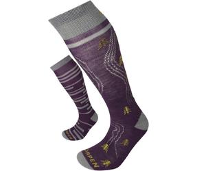 Lorpen Womens T1 Merino Ski 2 Pack Socks: Grey/Plum: M Size: M, Colour