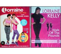 LORRAINE KELLY WORKOUT 1-2 COMPLETE COLLECTION / 1. LIVING TO THE MAX (with Maxine Jones )/ 2. WALK OFF THE POUNDS = ULTIMATE 2x DVD UK SET