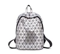 LorranTree Geometric Backpack Luminous Backpacks Holographic Reflective Bag Lumikay Bags Irredescent Rucksack Rainbow, Silver, OneSize, Rucksack Backpacks