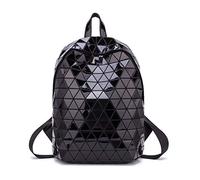 LorranTree Geometric Backpack Luminous Backpacks Holographic Reflective Bag Lumikay Bags Irredescent Rucksack Rainbow, Black, OneSize, Rucksack Backpacks