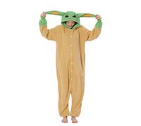 LorranTree Relaxo Yoda Onesie Adult Relax Costume Women's Pyjamas Fancy Dress Halloween Pyjamas Cosplay Jumpsuit Animal Carnival, orange, XL