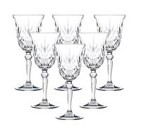Lorren Home Trends Lorenzo RCR Crystal Collection Water Glass Set -Melodia, 6 Count (Pack of 1), Red Wine Goblet,7.5 Fluid Ounce