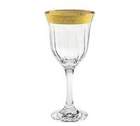 Lorren Home Trends Red Wine Set of 6 Melania Collection Gold, One Size, Clear