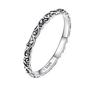 Lorrifal 925 Sterling Silver Handmade Fashion Retro Women's Plain Thin Ring Promise Love for Her | 2mm Width Comfort Fit Multi Size 6 to 8