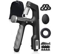 Lorrtta Grip Strengthener Set with Digital, Hand Grip Strengthener 10-100kg Forearm Strengthener Finger 5 Pack Adjustable Resistance Hand Gripper for Improved Hand Exerciser and Hand Injury Recovery