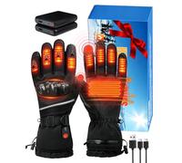 Lorrtta Heated Gloves for Men Women, Upgrade Heated Motorcycle Gloves with Anti-Drop Design, 3000mAh 2 Battery Rechargeable Winter Gloves for Skiing Motorcycle Cycling Fishing, Size XL