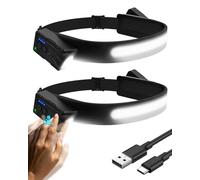 Lorrtta LumiLight Head Torch Rechargeable - Super Bright LED Headtorch with USB, 5 Lighting Modes, IPX4 Waterproof Lumi Light LED Headband for Power Cuts, Emergency, Running, Hiking (2-Pack)