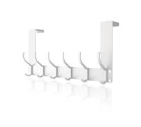 Lorrtta Over Door Hook, Stainless Steel Door Hanger with 12 Hooks - No Drilling, Assembly-Free for Coats, Clothes, Hat, Towel, Jacket - Bedroom Space Saving - Black